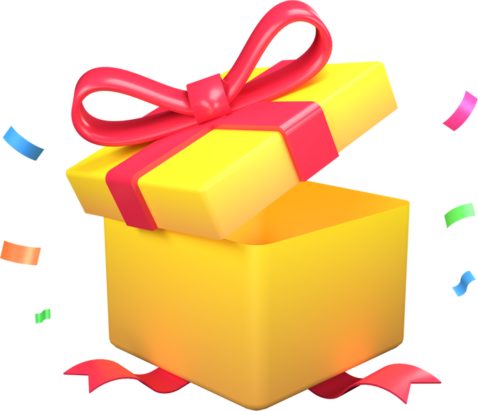 Gift box prize surprise 3D illustration